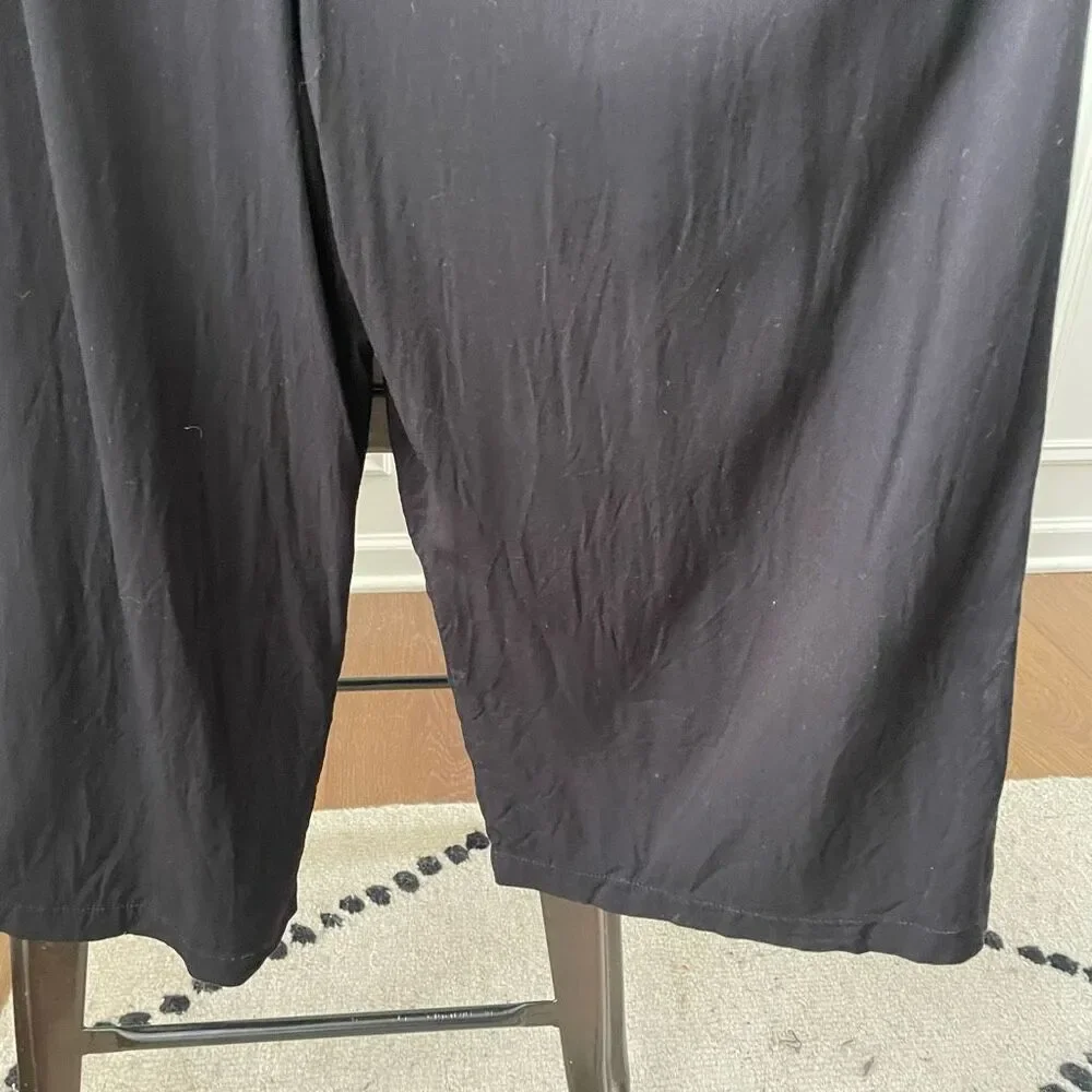 Torrid Tie Front Culotte Jumpsuit Stretch Challis Black Black 3 3X